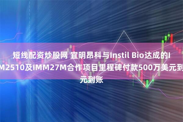 短线配资炒股网 宜明昂科与Instil Bio达成的IMM2510及IMM27M合作项目里程碑付款500万美元到账